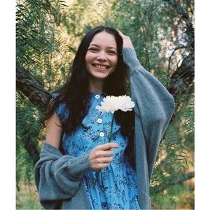 Christy Dawn Piper Midi Shirt Dress in Blue Floral Reflection